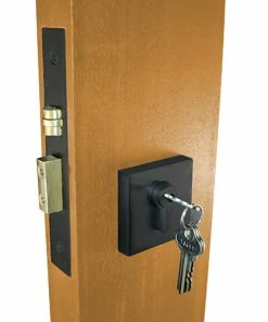 ZANDA MATT BLACK SQUARE ROLLER LOCK KIT Entrance Sets