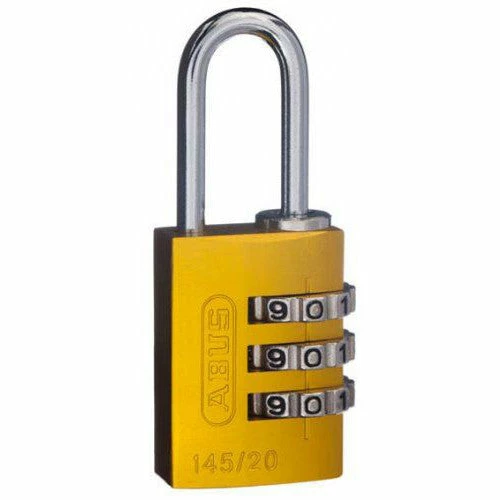 Outlet ⌛ ABUS 3-WHEEL 20MM COMBINATION ALUMINIUM PADLOCK 145/20 VARIOUS COLOURS ⭐ 7 ABUS 3-WHEEL 20MM COMBINATION ALUMINIUM PADLOCK 145/20 VARIOUS COLOURS