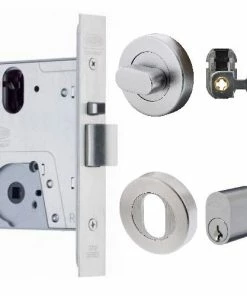 LOCKWOOD 3772 MORTICE LOCK TURNSNIB KIT (INC. CYLINDER, TURNSNIB, ESCUTCHEON & ADAPTOR)