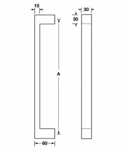 HAFELE PULL HANDLE SET - SQUARE STRAIGHT 30MM X 15MM Pull Handles