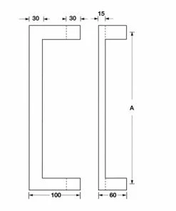 Pull Handles HAFELE PULL HANDLE SET - OFFSET SQUARE
