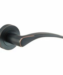 IVER DOOR LEVER OXFORD ROUND ROSE BACKPLATE