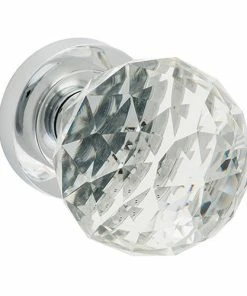 Handles & Hardware TRADCO CLEAR DIAMOND CUT GLASS DOOR KNOB