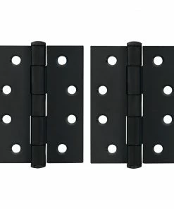 TRIO MATT BLACK BUTT HINGE FIXED PIN (PAIR) 100MM X 75MM X 2.5MM Hinges & Magnets