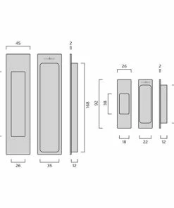 Nidus MARDECO 'M' SERIES FLUSH PULL PASSAGE SET