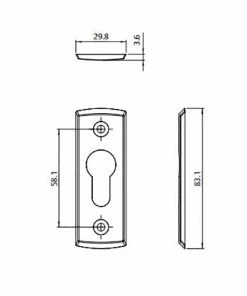 Escutcheons LOCKWOOD PALLADIUM LOW PROFILE EURO CYLINDER ESCUTCHEON