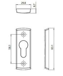 LOCKWOOD PALLADIUM HIGH PROFILE EURO CYLINDER ESCUTCHEON SET Escutcheons