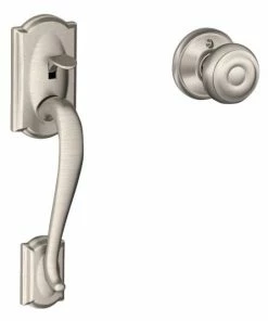 Handles & Hardware SCHLAGE CAMELOT FRONT ENTRY HANDLE AND GEORGIAN KNOB