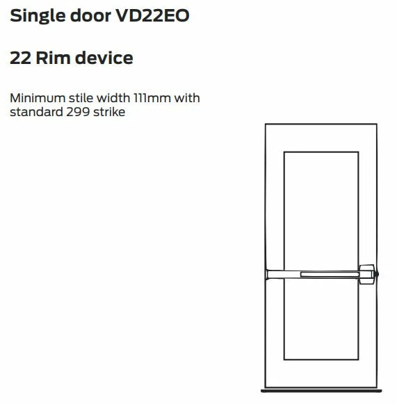 Outlet π VON DUPRIN 22 SERIES RIM EXIT DEVICE π 3 VON DUPRIN 22 SERIES RIM EXIT DEVICE