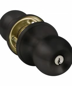 TRIO BUILDERLOCK MATT BLACK ENTRANCE KNOB SET