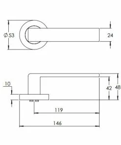 Handles & Hardware MADINOZ VISION ROUND ROSE LEVERSET MDZ888-10