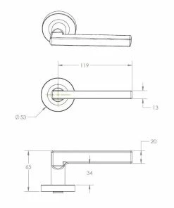 MADINOZ URBAN ROUND ROSE LEVERSET MDZ L27T Handles & Hardware